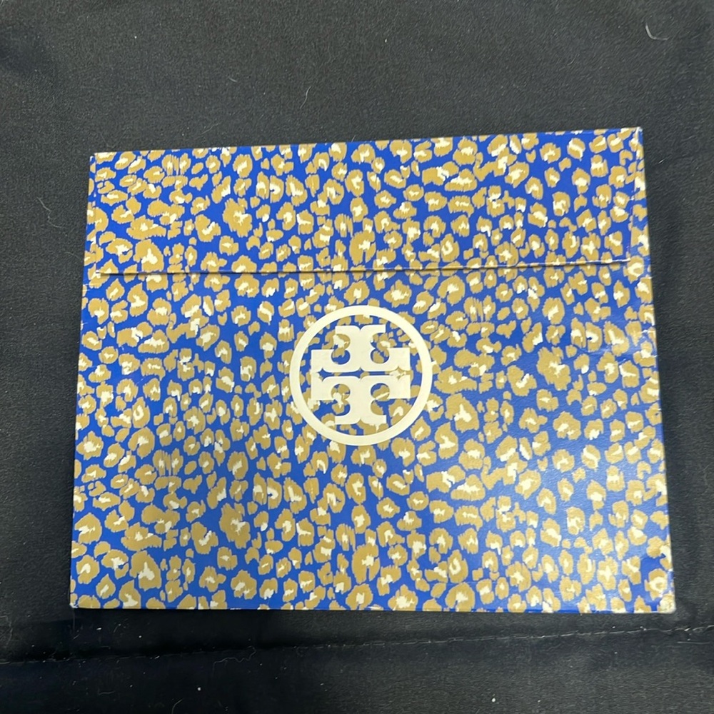 {TB} Tory Burch | Printed Logo Gift Bag Velcro Flap Blue/Green/Cream